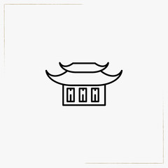 chinese house line icon