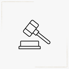 judge hammer line icon