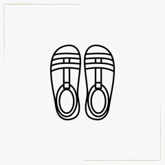 lady sandals line icon