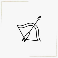 bow and arrow line icon