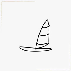 sailing boat line icon
