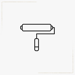 paint roller line icon