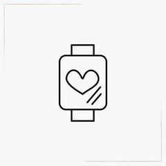 Obraz premium heart rate monitor line icon