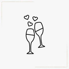 drinks glasses line icon