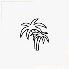 palm tree line icon