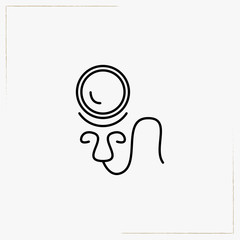 retro monocle line icon