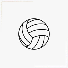 volleyball ball line icon