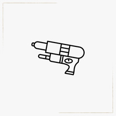 water gun line icon