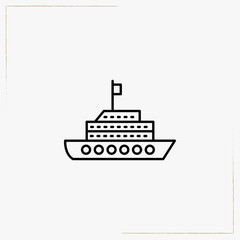 Obraz premium ship line icon