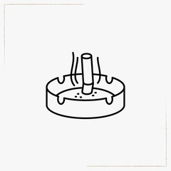 ashtray line icon - 192708693