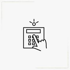 security code dial line icon
