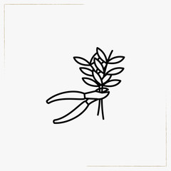 plant cutter line icon