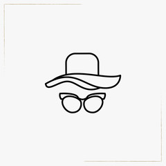 hat with spectacles line icon