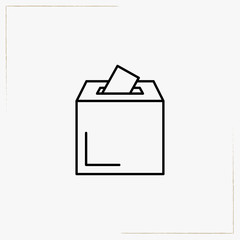 voting box line icon