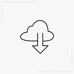 cloud transfer line icon