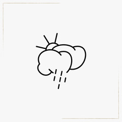 snow with rain cloud line icon