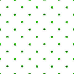 St. Patrick's Day vector background. Green shamrock seamless pattern on a white ground.