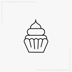 cup cake line icon