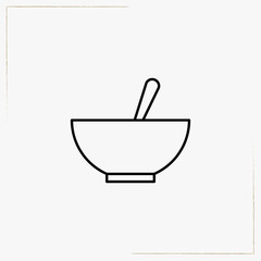 bowl of food line icon