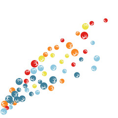 Vector Confetti Background Pattern. Element of design. Colored stylized berries on a black background
