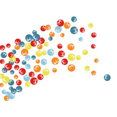 Vector Confetti Background Pattern. Element of design. Colored stylized berries on a black background
