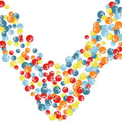 Vector Confetti Background Pattern. Element of design. Colored stylized berries on a black background