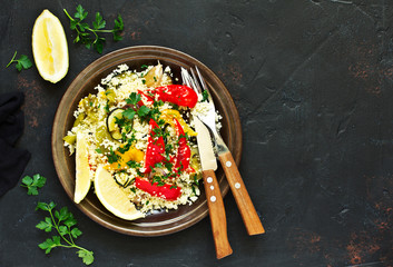 Couscous salad with grilled vegetables.