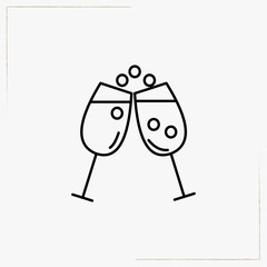 drinks glasses line icon