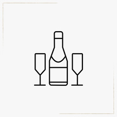 champagne line icon