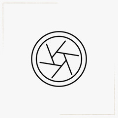 photo camera lens line icon