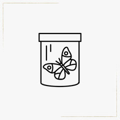 butterfly in a jar line icon