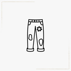 jeans trousers line icon