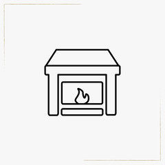 fireplace line icon
