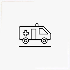 emergency car line icon