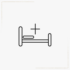 hospital bed line icon