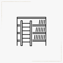 bookshelves line icon