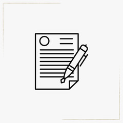 paper with pen line icon