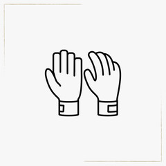 Fototapeta na wymiar soccer gloves line icon