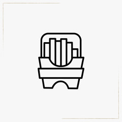 french fries line icon