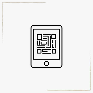 mobile bar code line icon