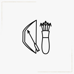 bow and arrows line icon