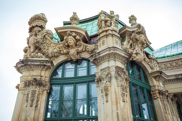 Naklejka premium View to the historical buildings of the famous Zwinger palace in Dresden, Germany