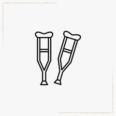 crutch line icon - 192711415
