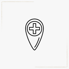 Obraz premium medical location line icon