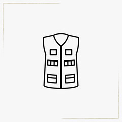 hunting jacket line icon