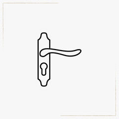door handle line icon