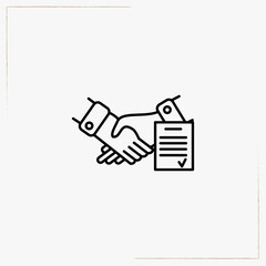insurance agreement line icon