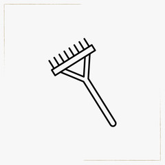 garden rake line icon