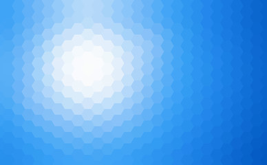 Blue mosaic background, sunny sky hexagonal pattern vector background
