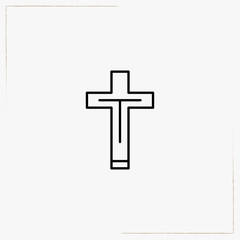 Fototapeta premium christian cross line icon